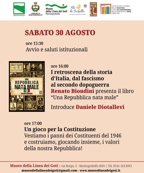 Manifesto La Storia Continua - La Montegridolfo liberata 30 agosto 2025