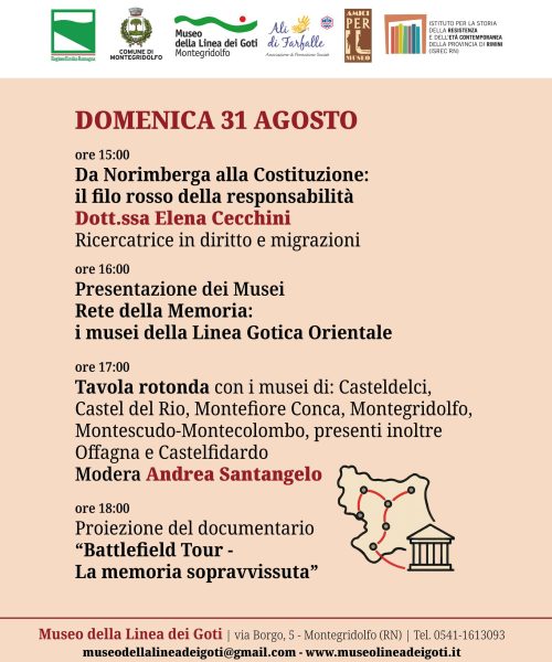 Manifesto La Storia Continua - La Montegridolfo liberata 31 agosto 2025